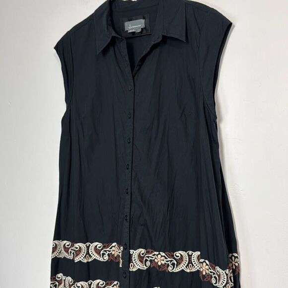 By Anthropologie Cap-Sleeve Shirt Dress L - Picture 5 of 9